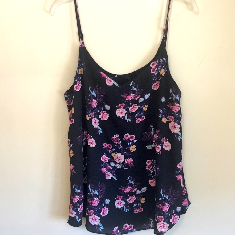 Floral Tank Top (Black) with lining